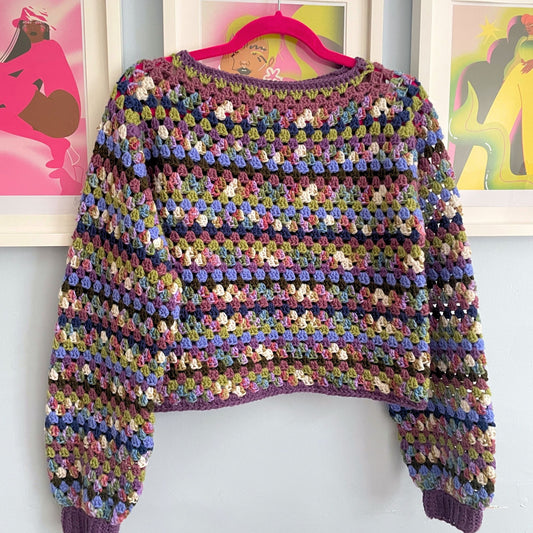 Cool Tone Striped Jumper - Size M