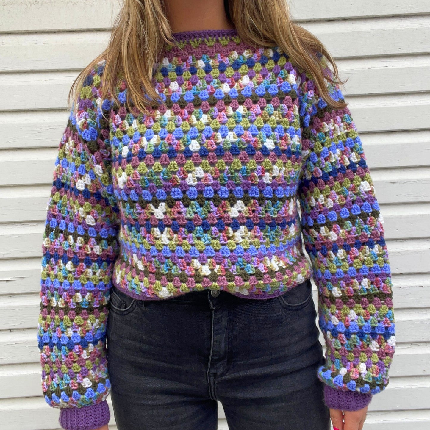 Cool Tone Striped Jumper - Size M