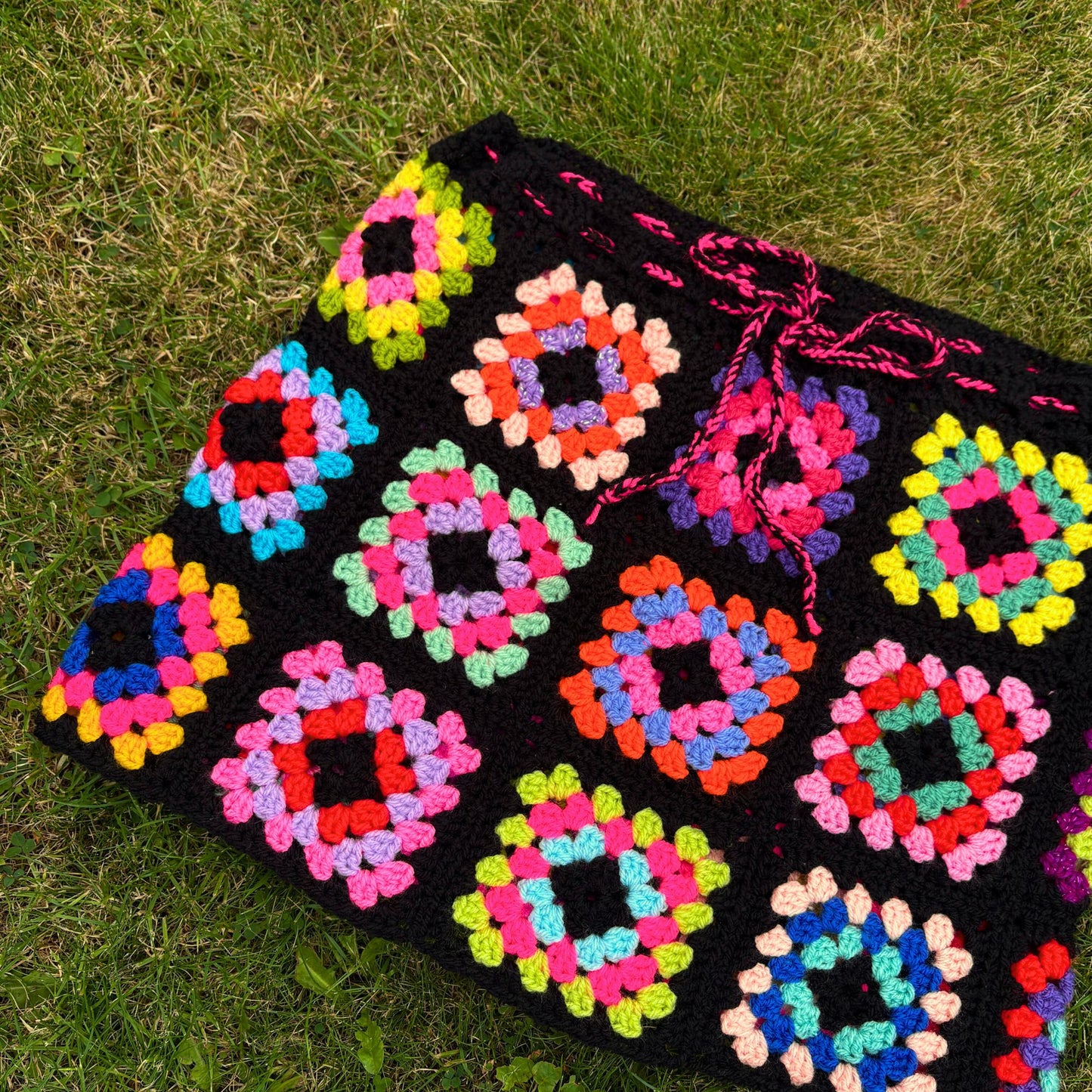 Black Rainbow Skirt + Bag Combo - Size S/M