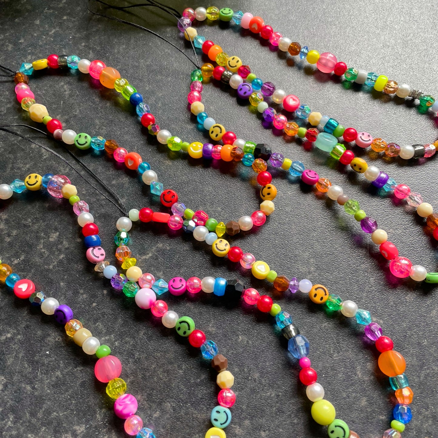 Multicoloured Rainbow Y2K Beaded Phone Charm