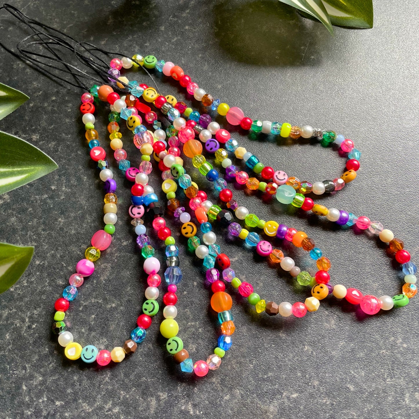 Multicoloured Rainbow Y2K Beaded Phone Charm