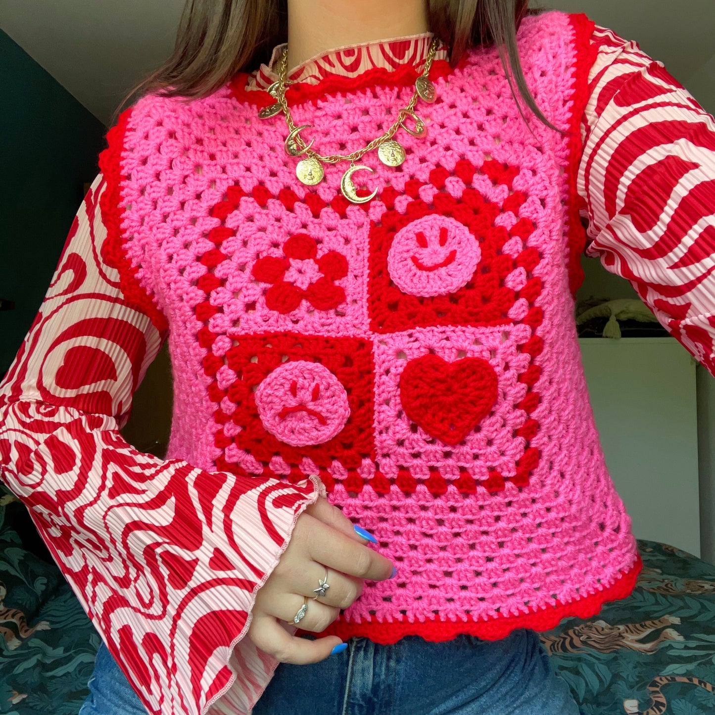 Lucy Granny Square Crochet Vest Top