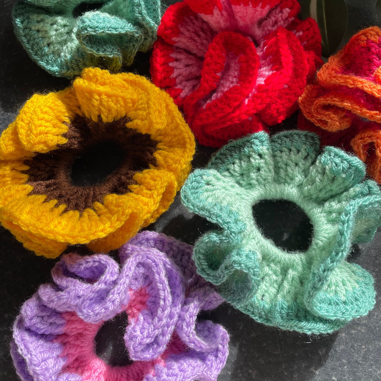 Chunky Hair Scrunchie - Sage Green / Turquoise