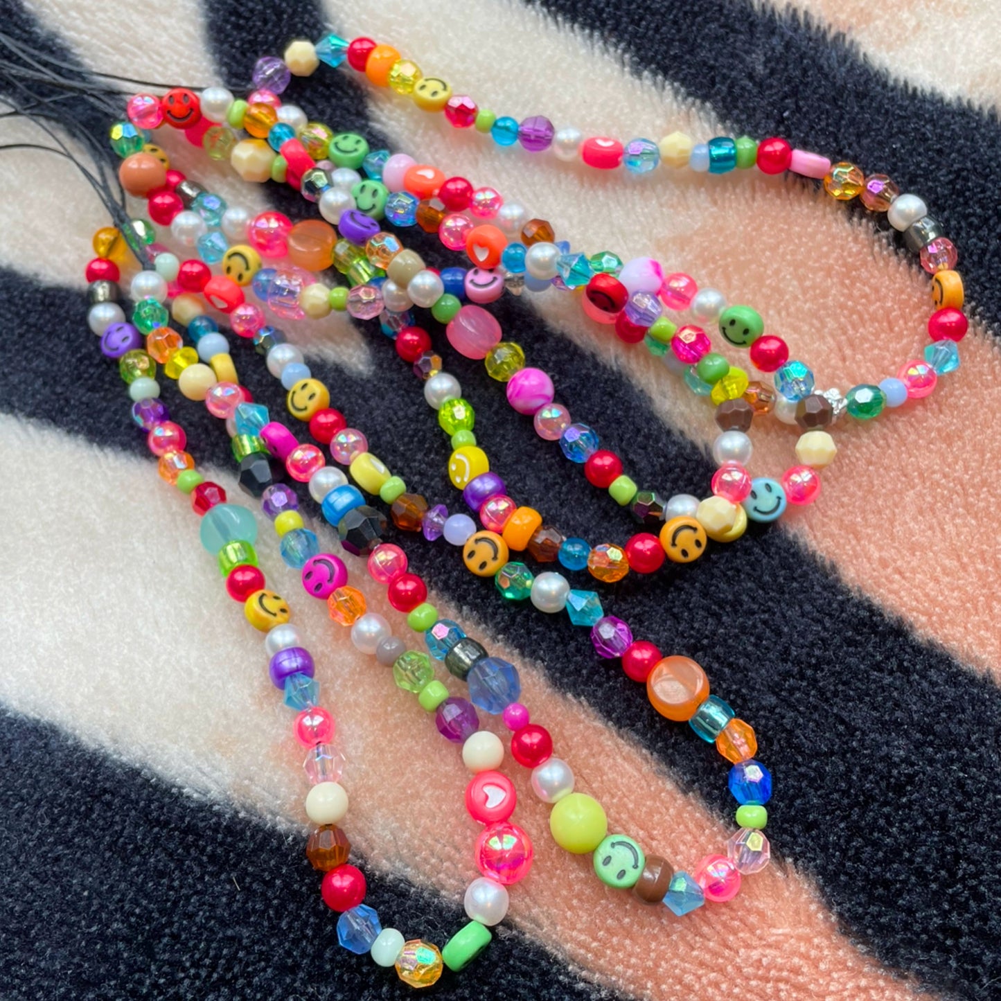 Multicoloured Rainbow Y2K Beaded Phone Charm
