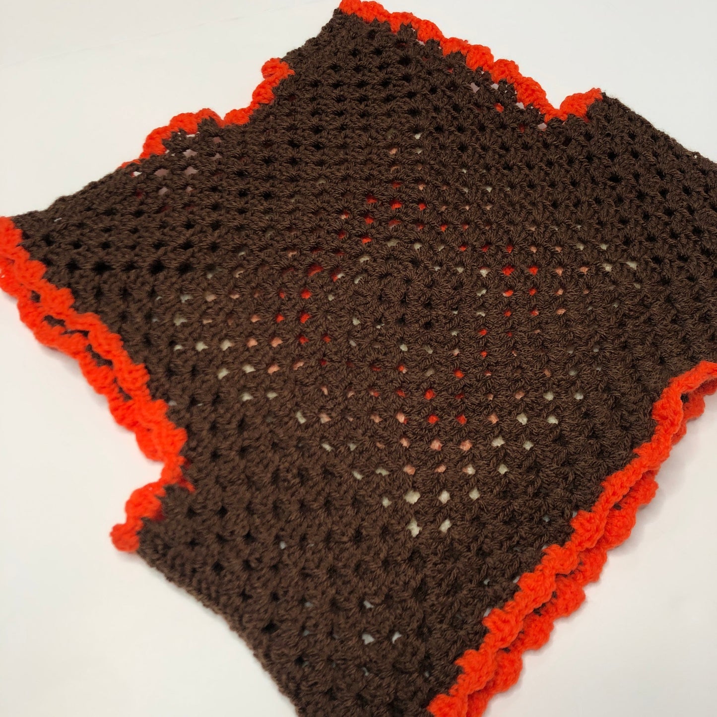 Classic 70s Style Brown Granny Square Crochet Vest