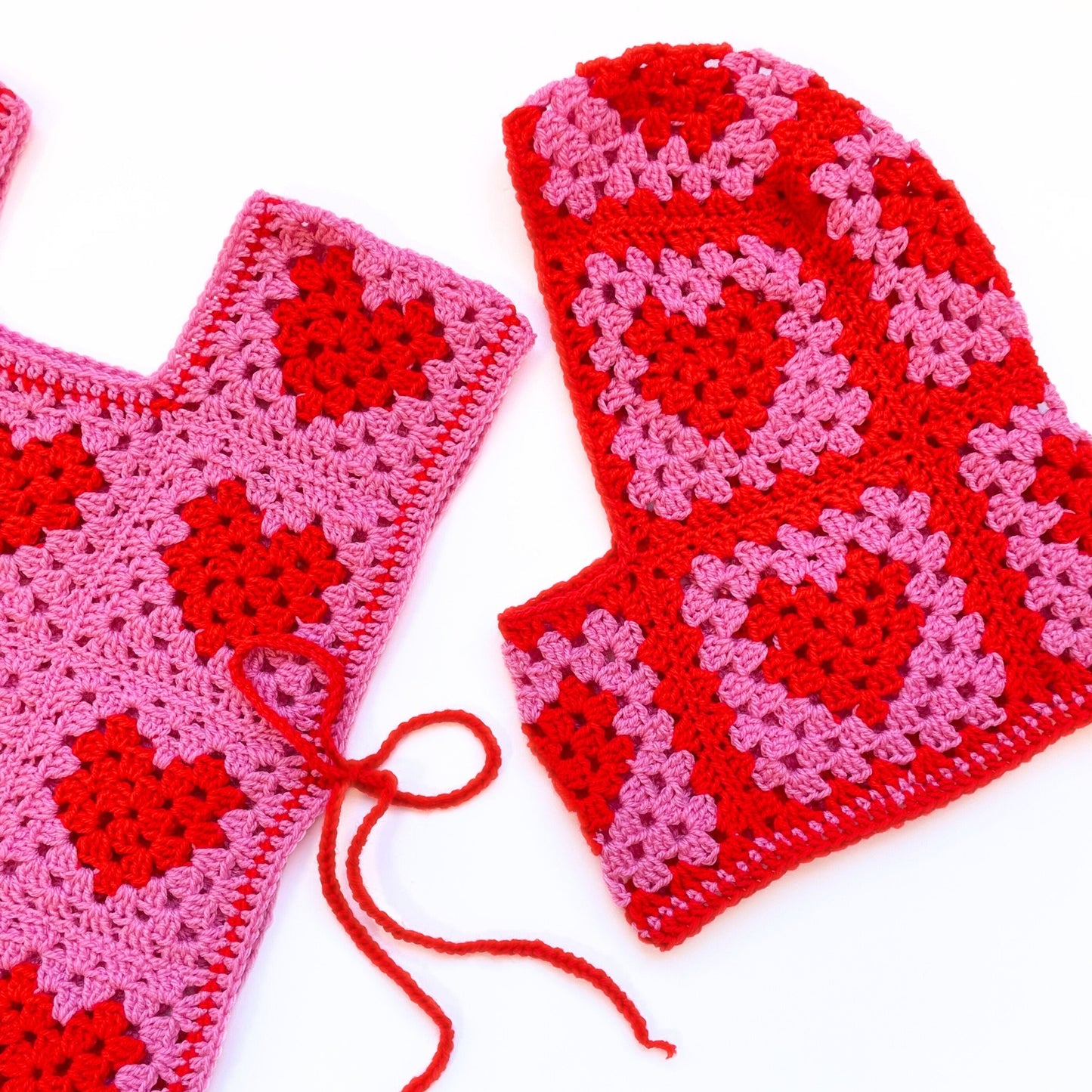 red and pink colourful balaclava