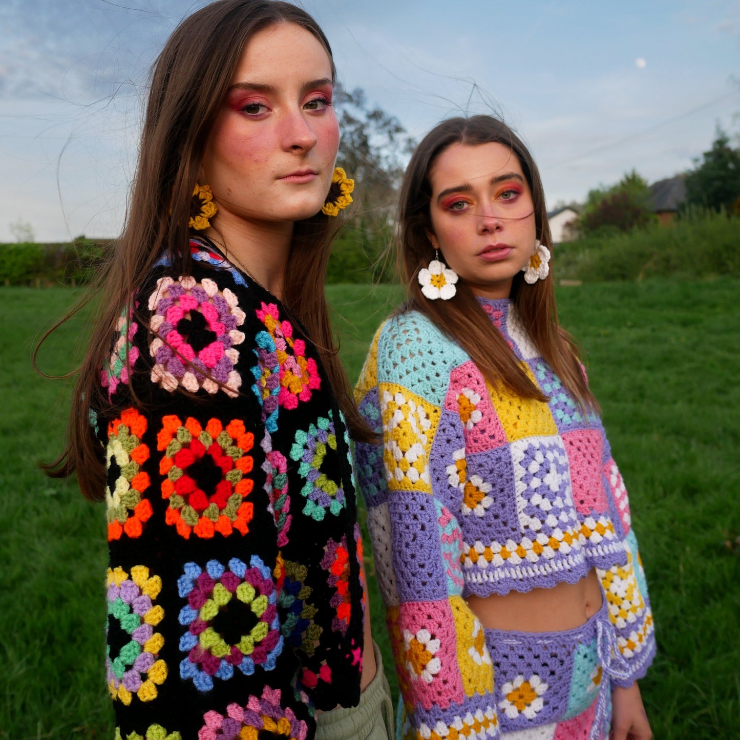 Pastel Patchwork Crochet Jumper - SAMPLE SIZE XS/S