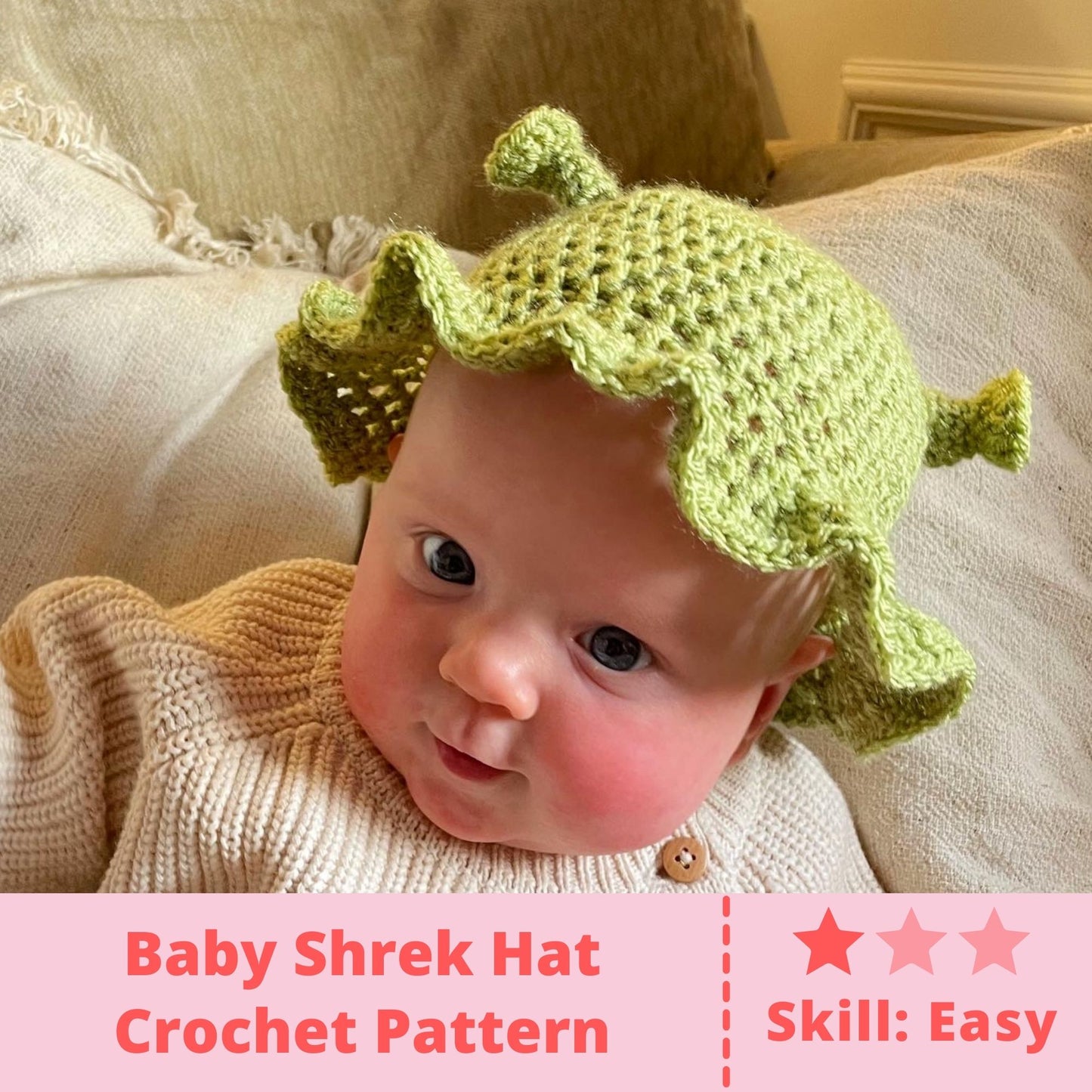 Baby Shrek Bucket Hat - Crochet Pattern PDF