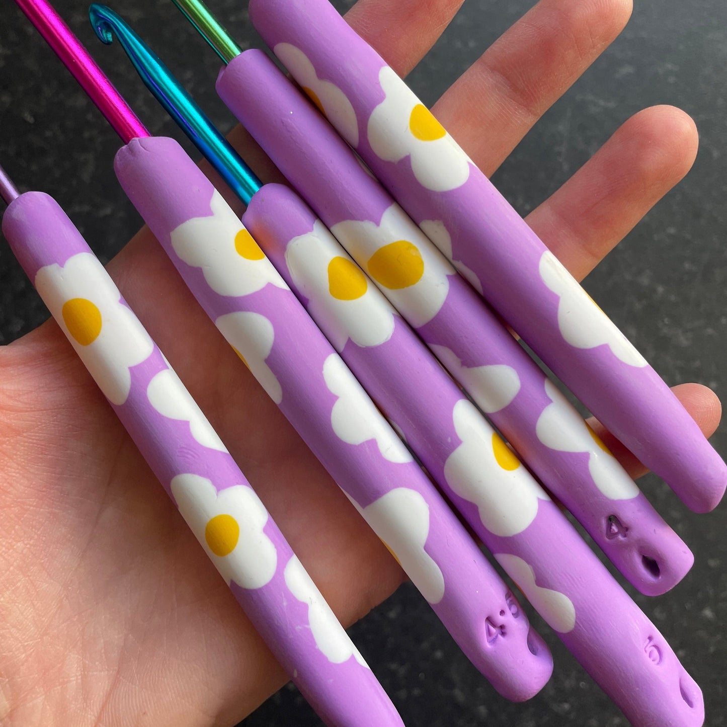 Purple Daisy Crochet Hook