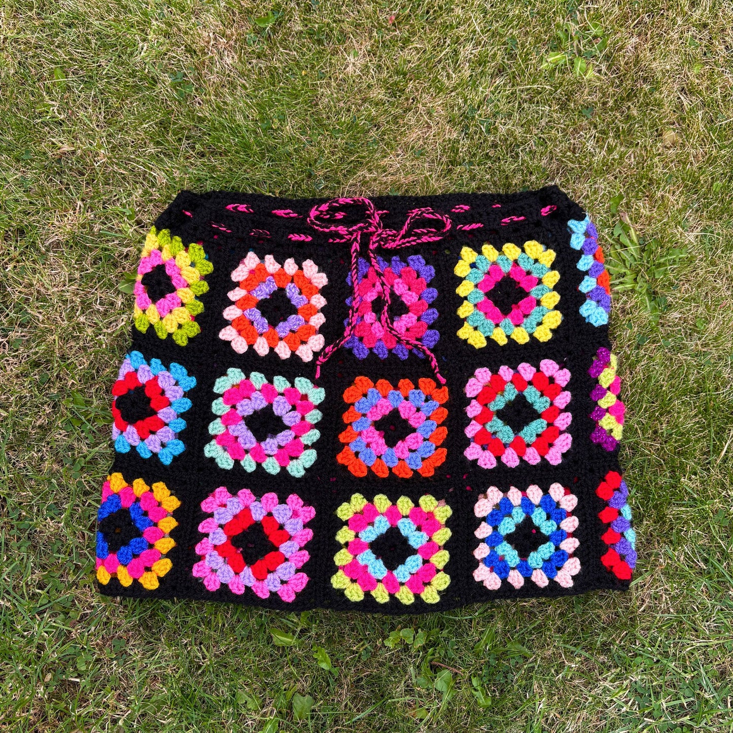 Black Rainbow Skirt + Bag Combo - Size S/M
