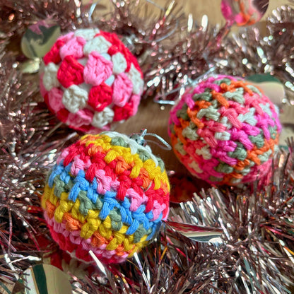 Decorative Crochet Christmas Baubles