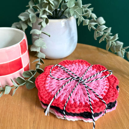 Easy Flower Coasters - Crochet Pattern PDF