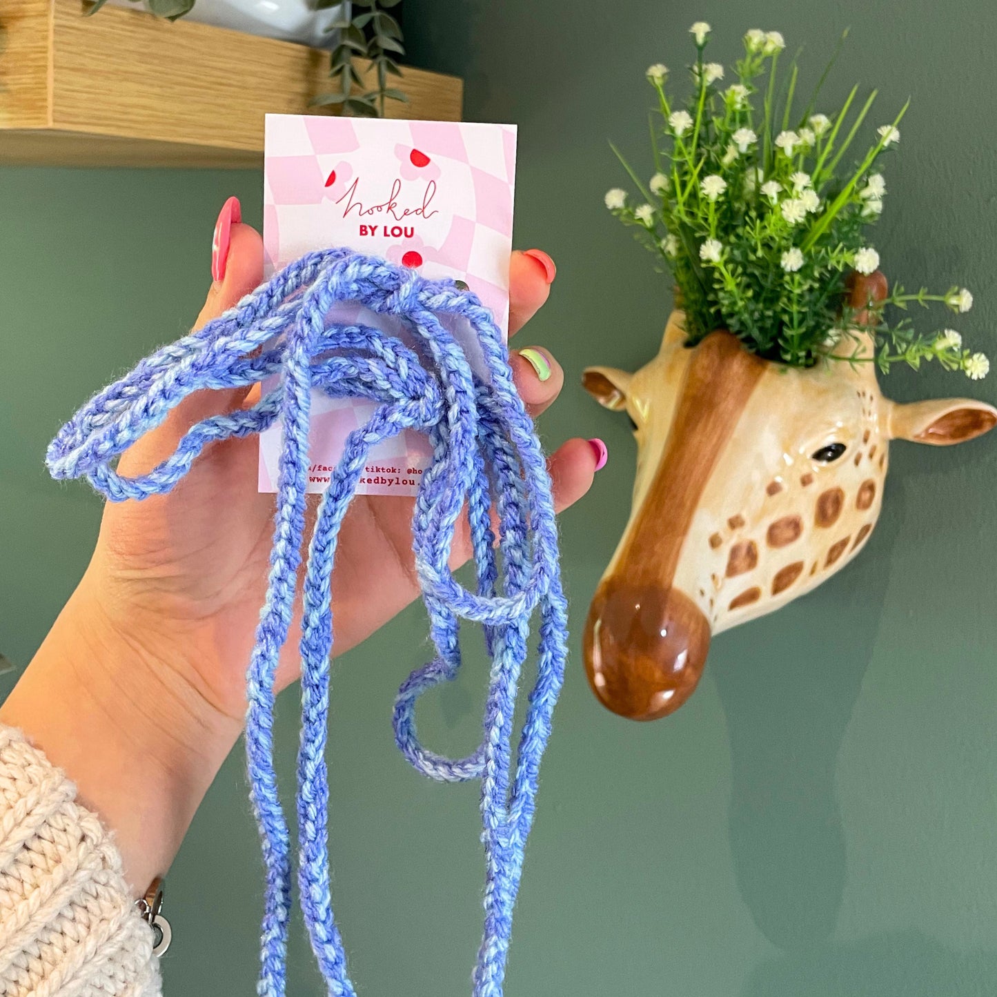 Chunky Crochet Ribbon Hair Bows - Blue Pack of 2