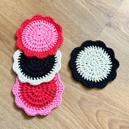 Flower Coaster Set of 4 - Pink/Red