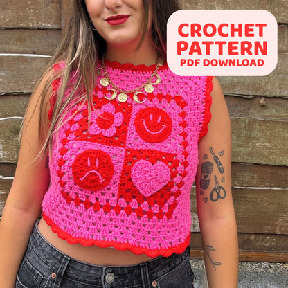 Mixed Emotions Vest - Crochet Pattern PDF