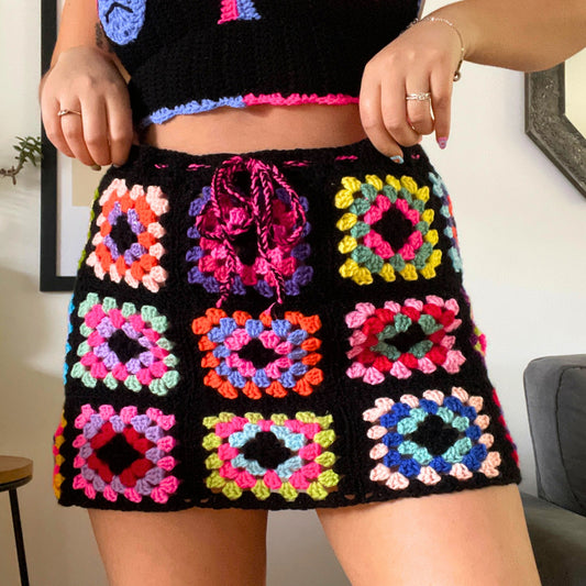 Multicoloured Crochet Skirt - Rainbow Collection