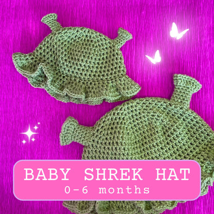 Baby Shrek Bucket Hat - Crochet Pattern PDF