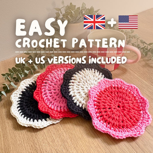 Easy Flower Coasters - Crochet Pattern PDF