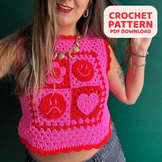 Mixed Emotions Vest - Crochet Pattern PDF