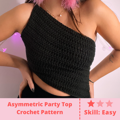 Asymmetric Crochet Party Top - PDF Pattern