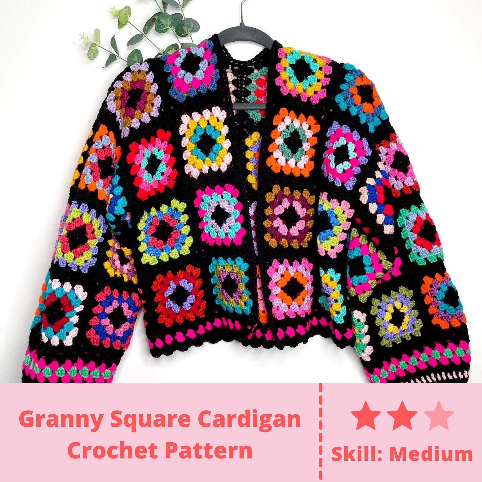 Hooked By Lou Granny Square Crochet Pattern