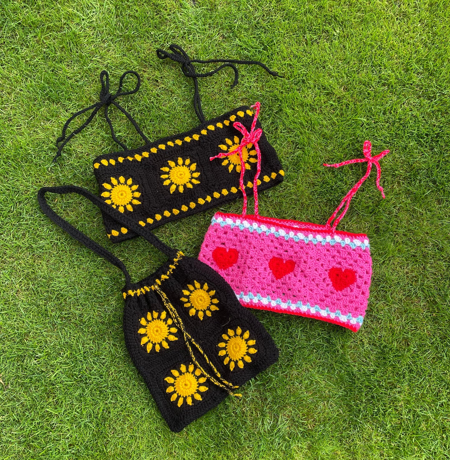 Black Sundance Crochet Crop Top