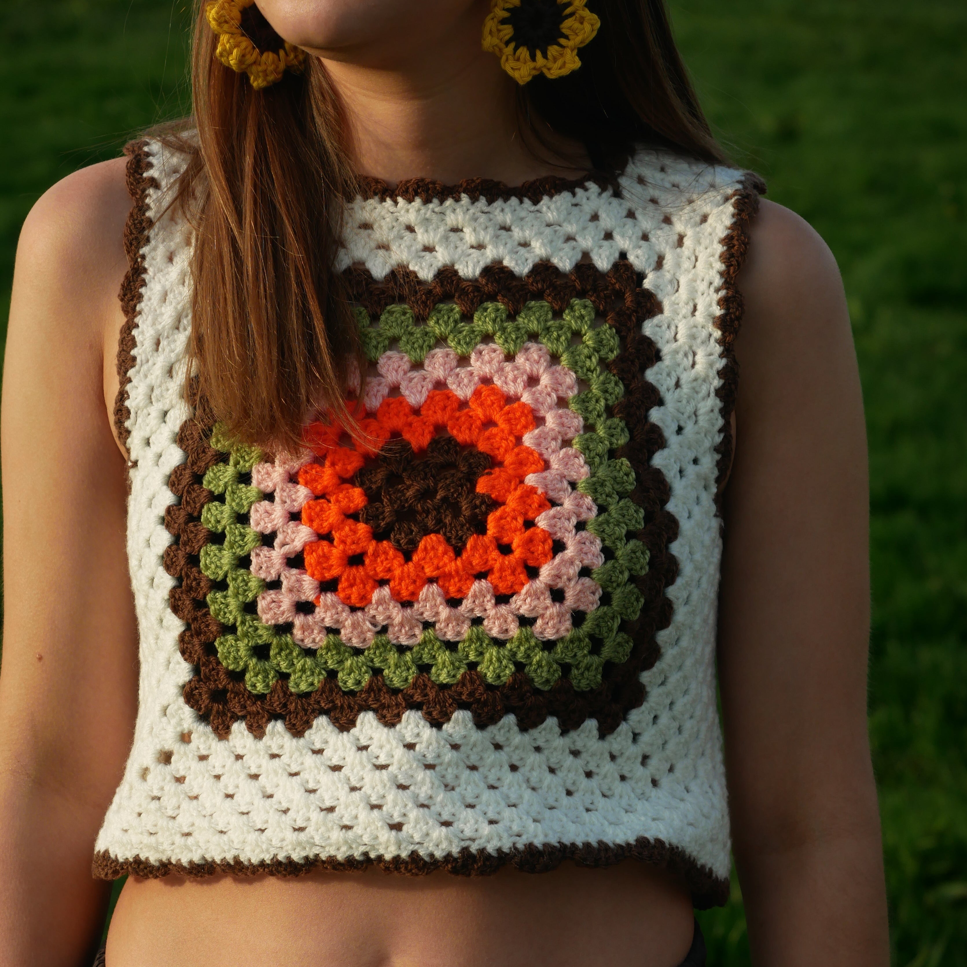 70s top crochet vest