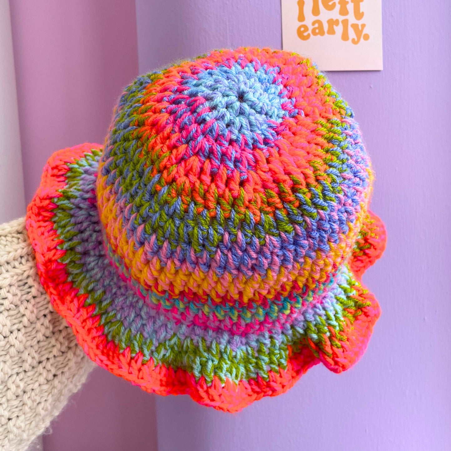 Emily - Rainbow Crochet Bucket Hat