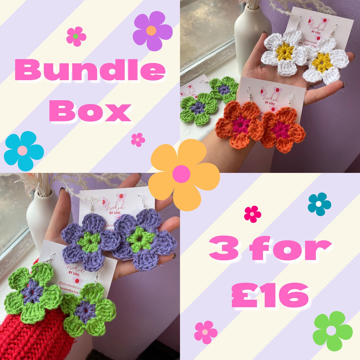 Flower Earrings Bundle Box - 3 for £16