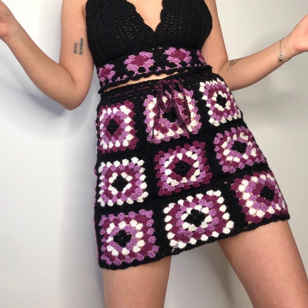 Granny Square Skirt PDF Pattern Hooked By Lou