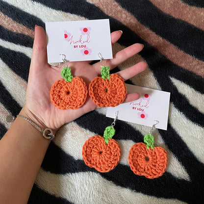 Halloween Pumpkin Earrings - 100% Cotton