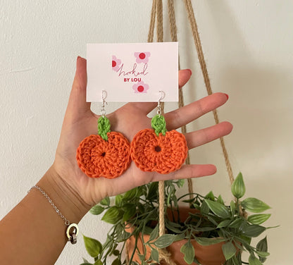 Halloween Pumpkin Earrings - 100% Cotton