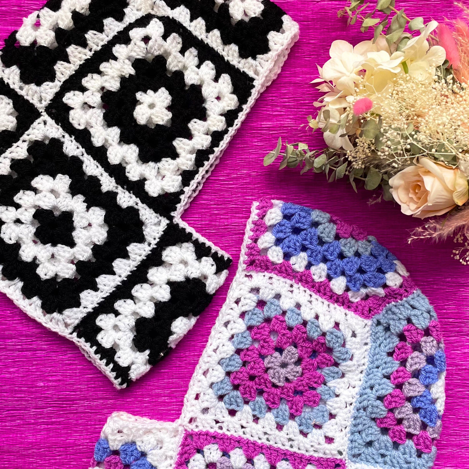 Handmade Purple Tonal Crochet Balaclava