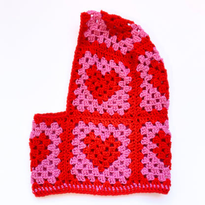 red and pink colourful balaclava