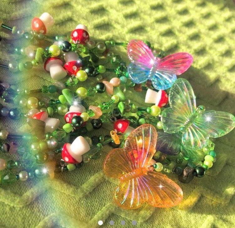Iridescent Flutter Butterfly Earrings - Demon Kitty