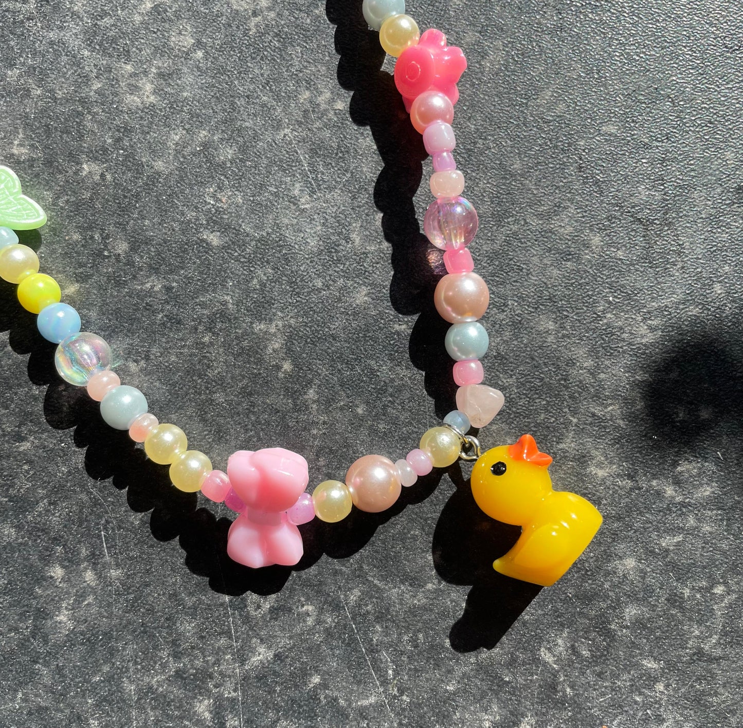Kawaii Picnic Beaded Duck Necklace - Demon Kitty