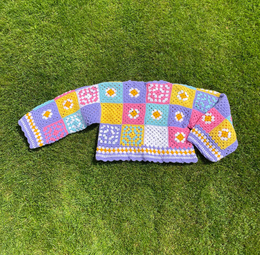 Pastel Patchwork Crochet Jumper