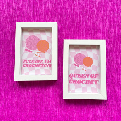 Queen of Crochet - Pink A5/A6 Wall Print
