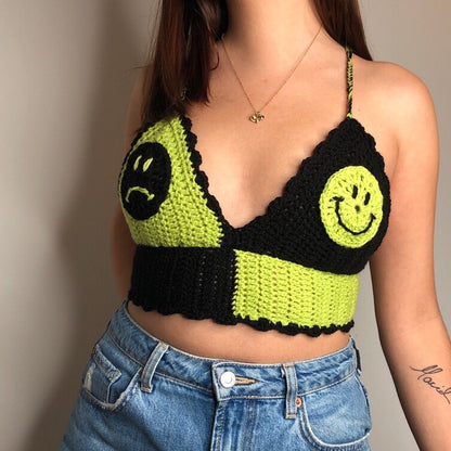 BRAT Bralette - Black/Green