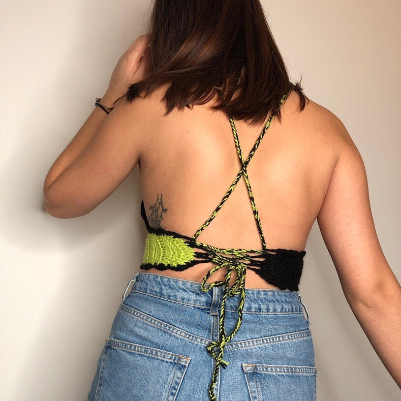 BRAT Bralette - Black/Green